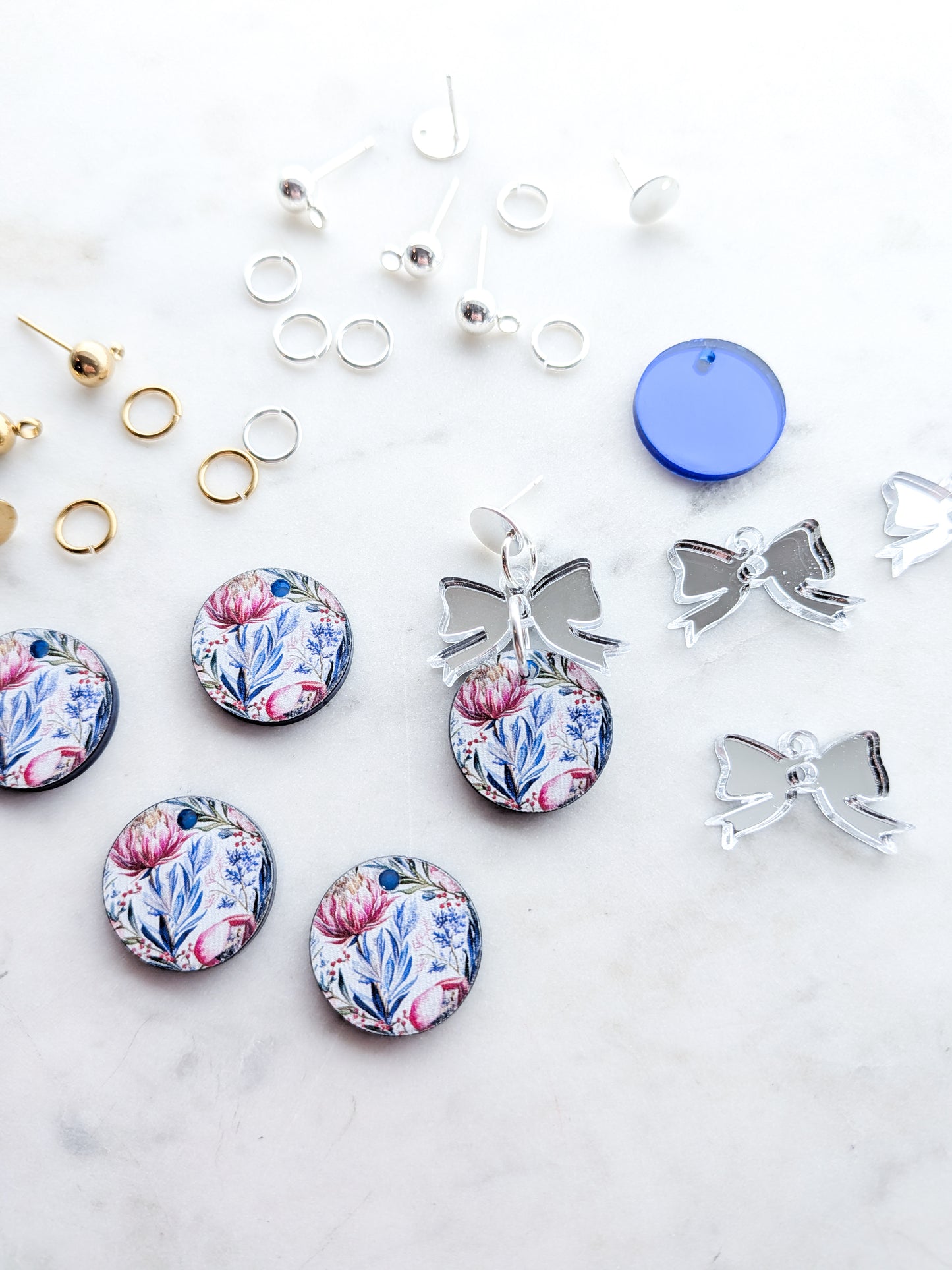 Australian Native Christmas Blue Bauble Bow combo - 1pair (2pcs)