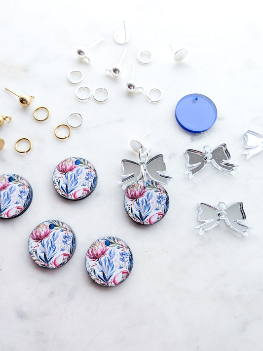 Australian Native Christmas Blue Bauble Bow combo - 1pair (2pcs)