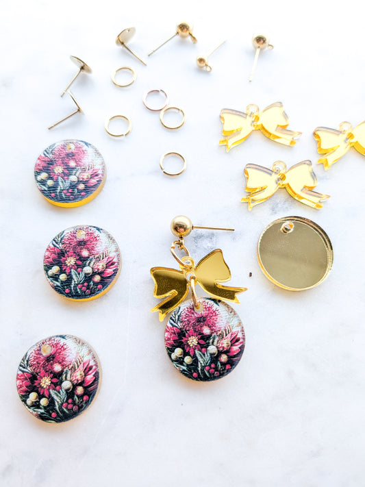 Australian Native Christmas Red & Gold Bauble Bow combo - 1pair (2pcs)