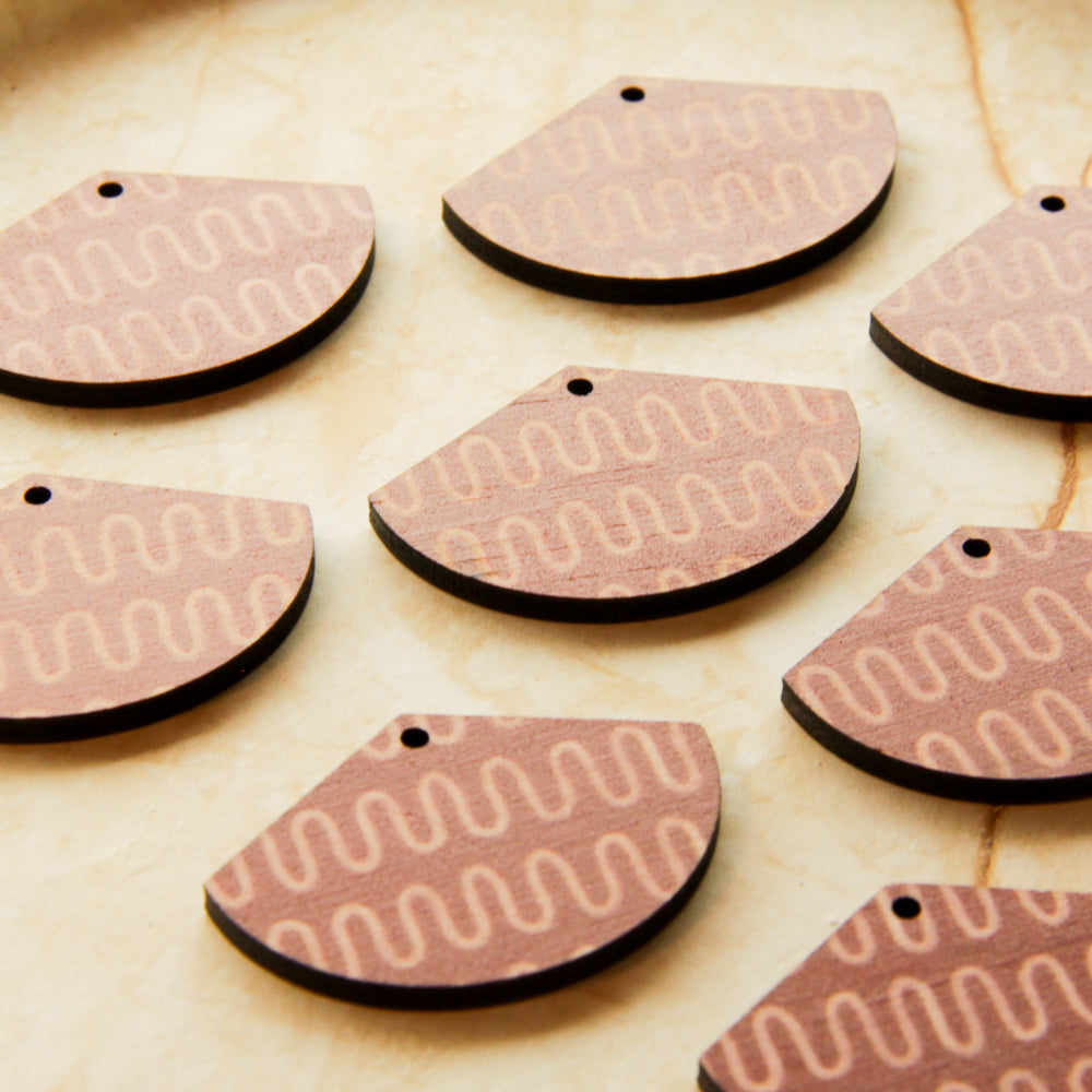 Wood - Fan Shape - 1 Hole - Transparent print - Australiana - 129