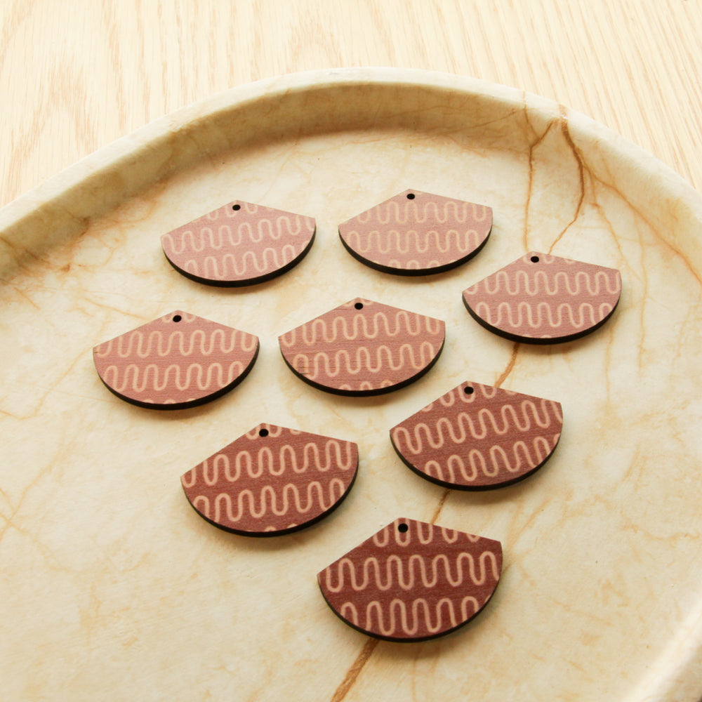 Wood - Fan Shape - 1 Hole - Transparent print - Australiana - 129