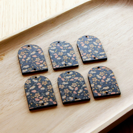 Wood - Arch Shape - 2 Hole -  Transparent print - Wild Days - 01
