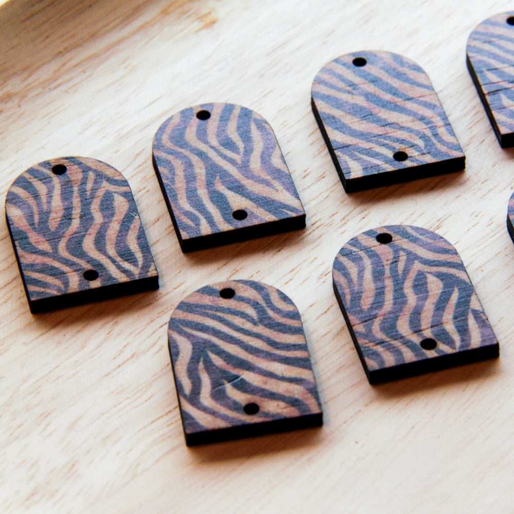 Wood - Small Arch - 2 Holes -  Transparent print - Safari -11