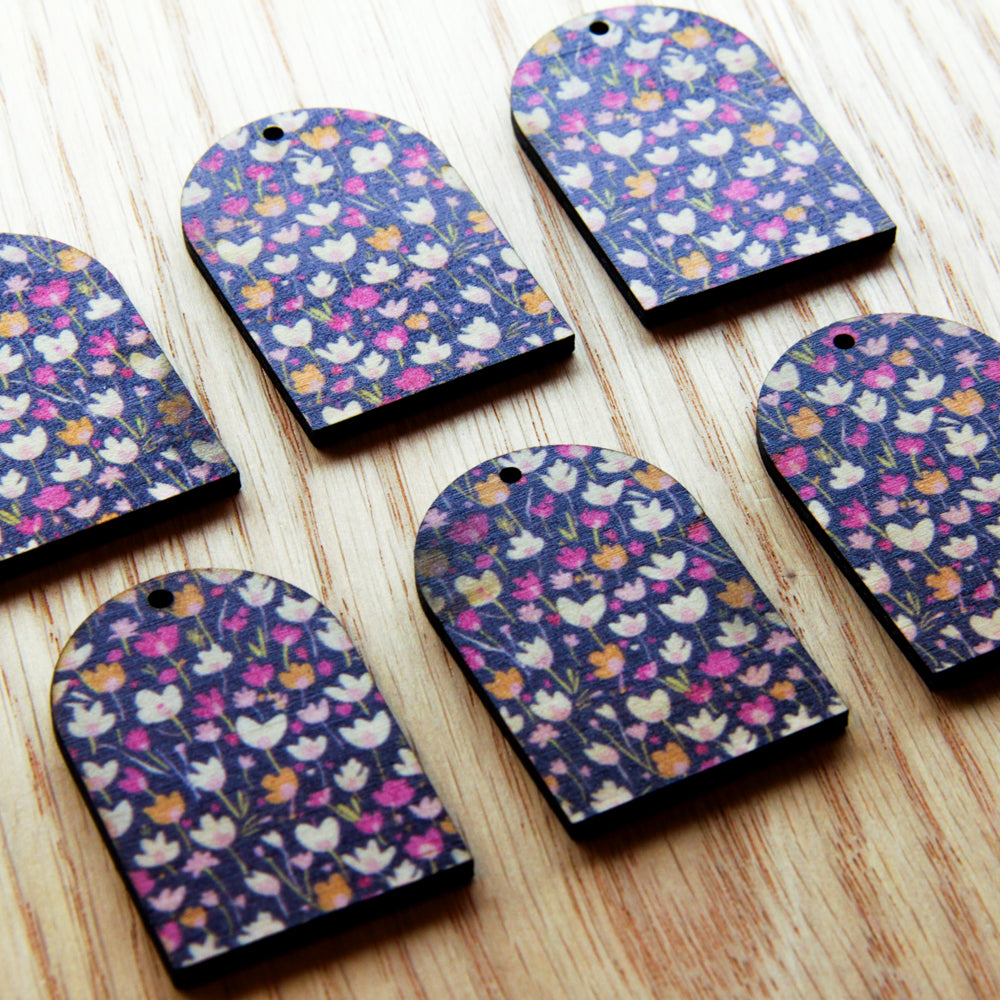 Wood - Arch Shape - 1 Hole -  Transparent print - Blossoming Days - 31
