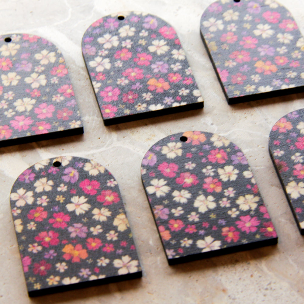 Wood - Arch Shape - 1 Hole -  Transparent print - Blossoming Days - 25