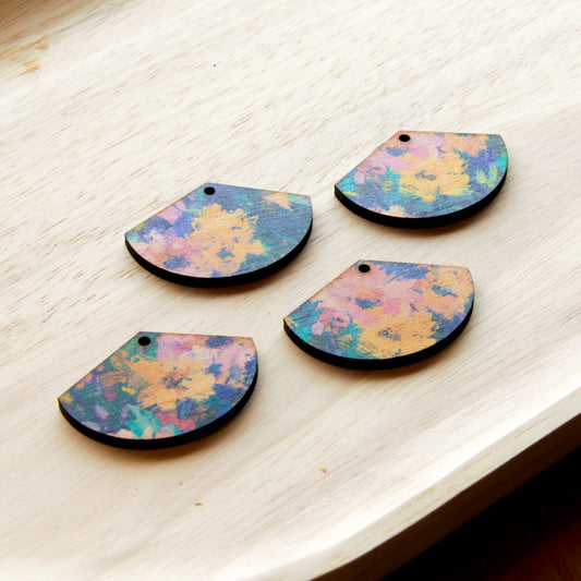 Wood - Fan Shape - 1 Hole - Transparent print - Spring - 25