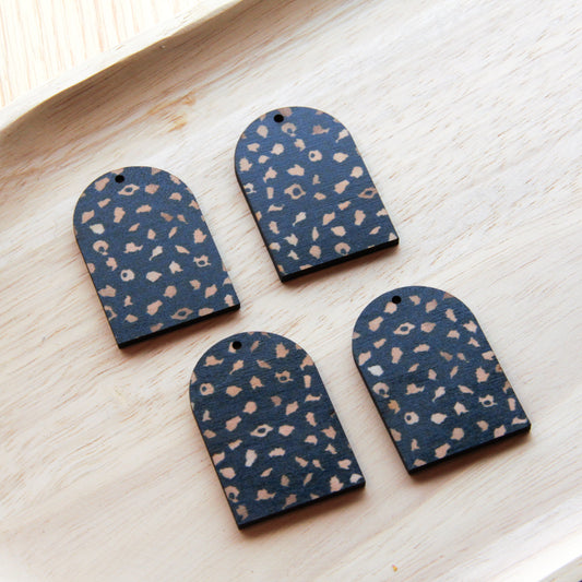 Wood - Arch Shape - 1 Hole -  Transparent print - Leopard - 69