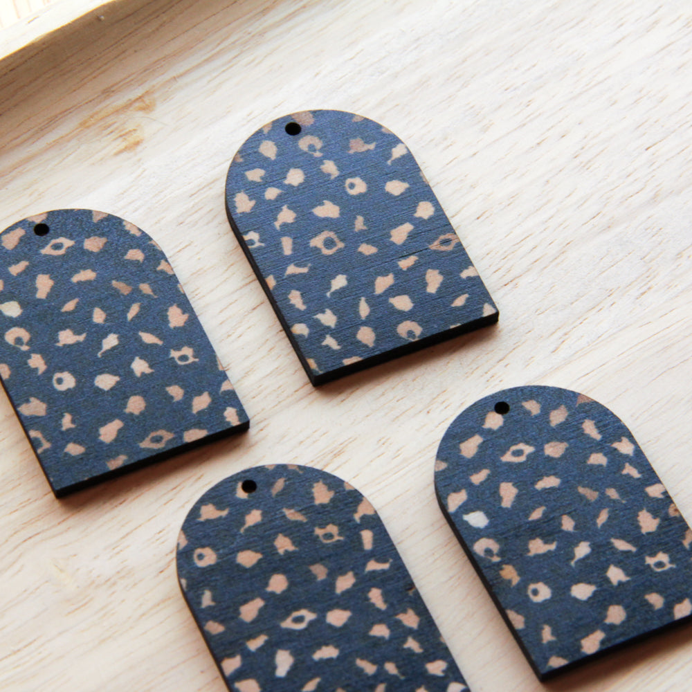 Wood - Arch Shape - 1 Hole -  Transparent print - Leopard - 69
