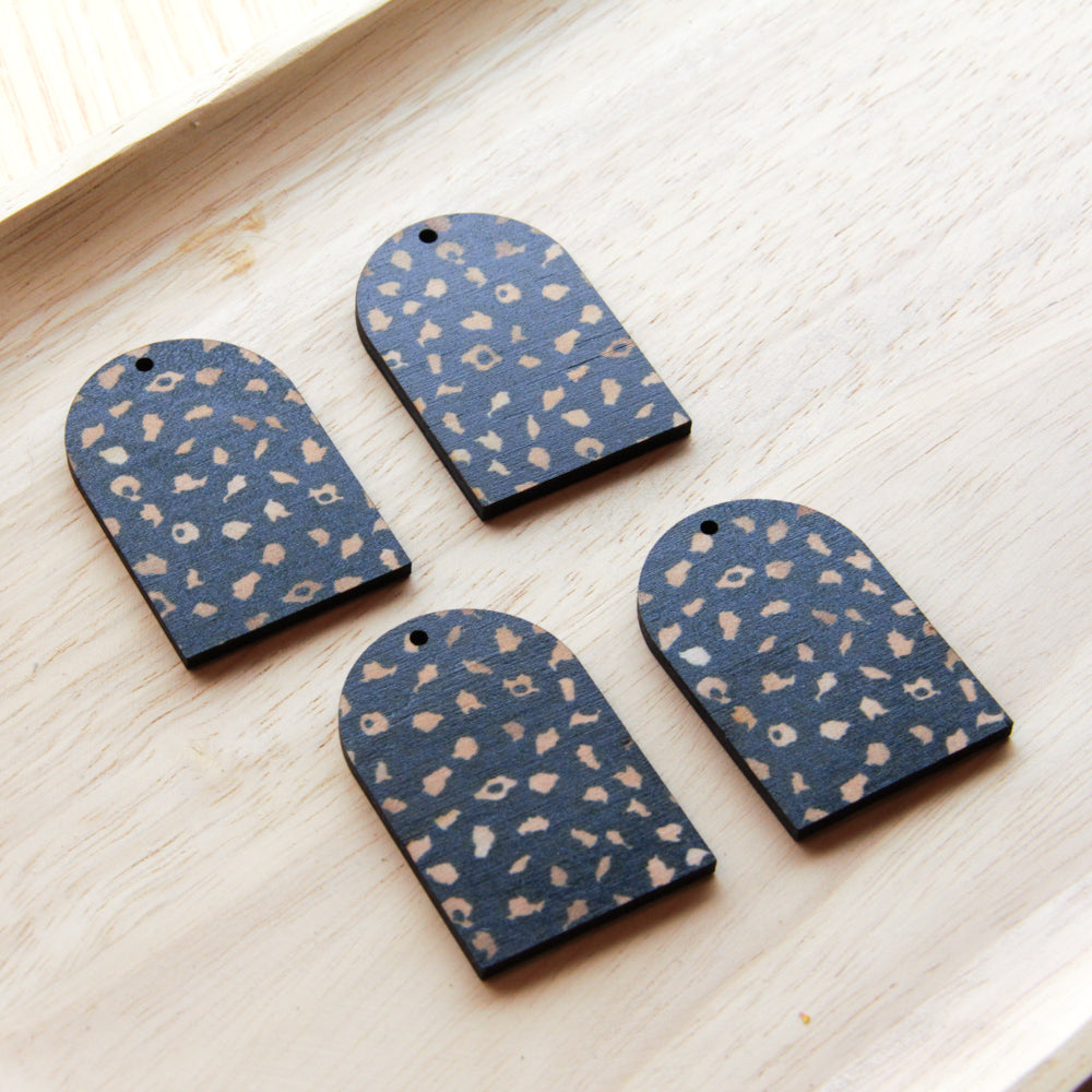 Wood - Arch Shape - 1 Hole -  Transparent print - Leopard - 69