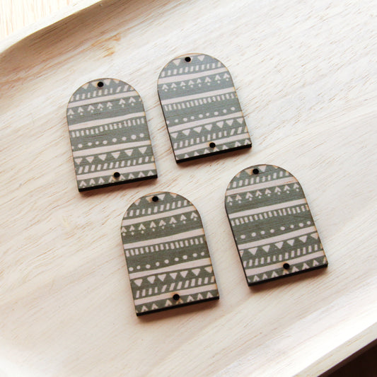 Wood - Arch Shape - 1 Hole -  Natural Look Print in Australiana - 64