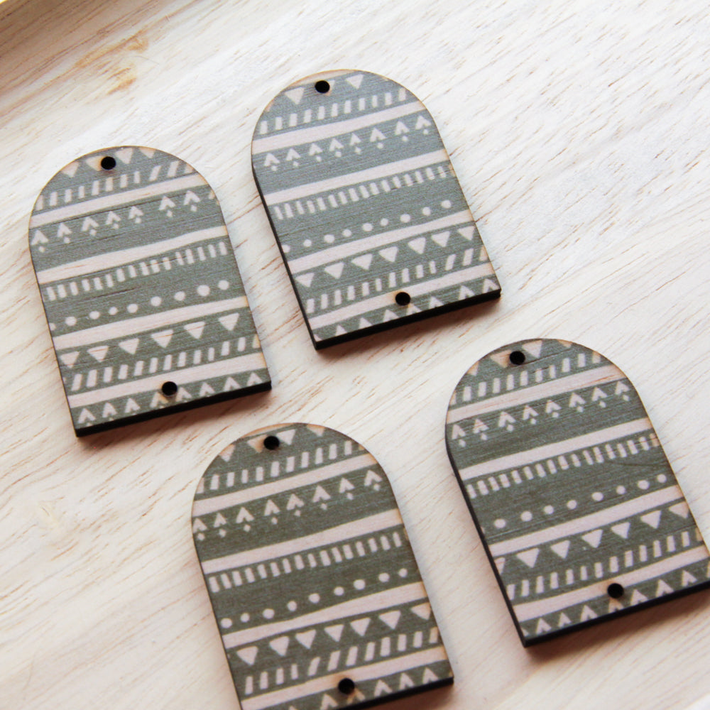 Wood - Arch Shape - 1 Hole -  Natural Look Print in Australiana - 64