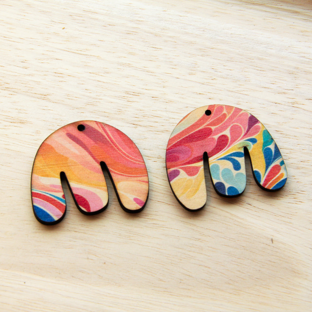 Wood - Boho Shape -  Transparent print - Abstract Art - 03