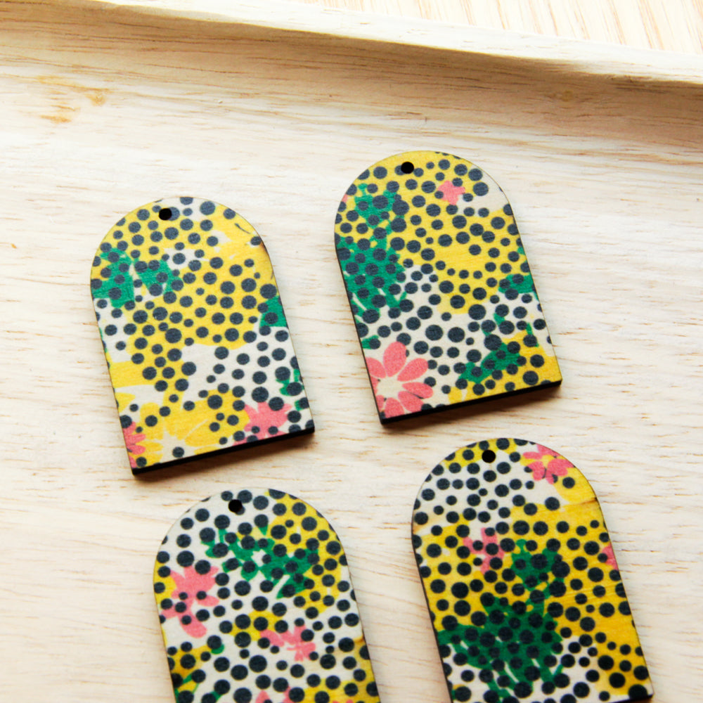 Wood - Arch Shape - 1 Holes -  Transparent print - Summer Nights - 08