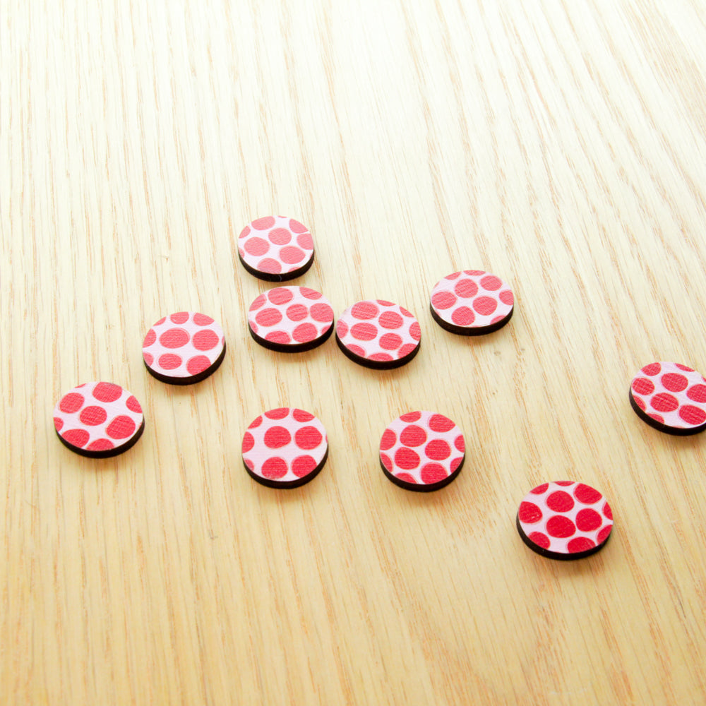 Wood - 20mm Irregular Circle- Studs - Abstract Art - 71