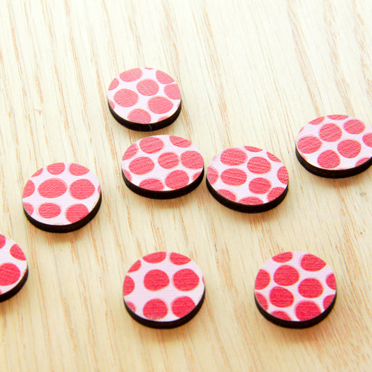 Wood - 20mm Irregular Circle- Studs - Abstract Art - 71