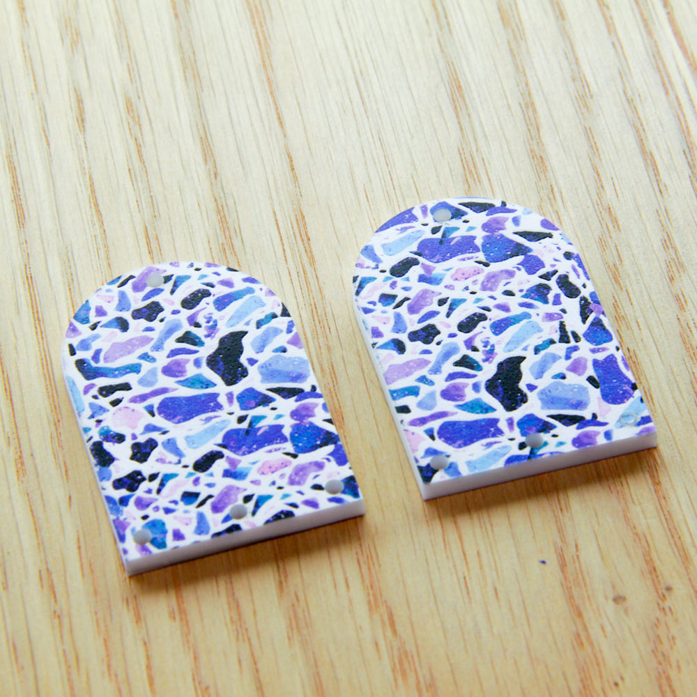 White Acrylic - 4cm - Arch - 1 Hole -  Terrazzo - 07