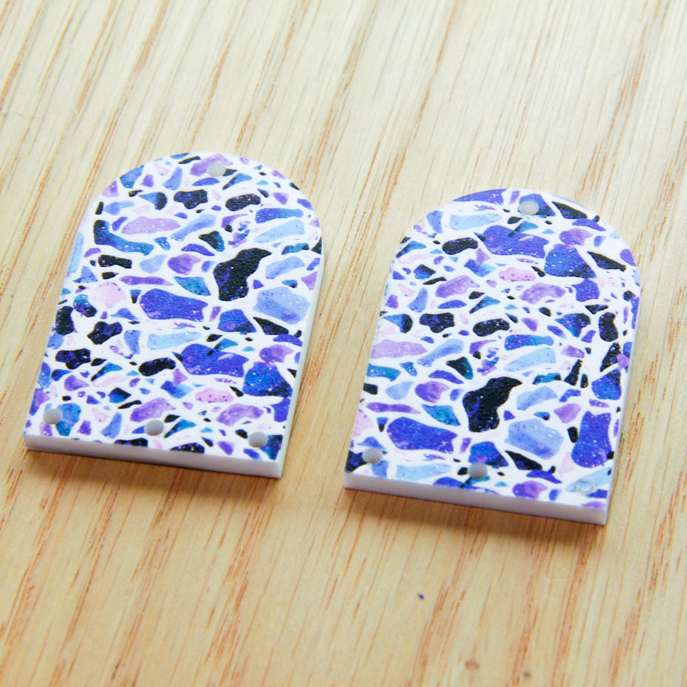 White Acrylic - 4cm - Arch - 1 Hole -  Terrazzo - 07