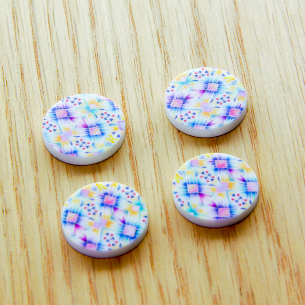 White Acrylic - 2cm - Circle - Studs - Boho - 46