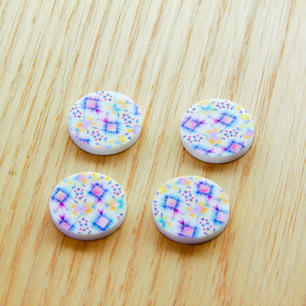 White Acrylic - 2cm - Circle - Studs - Boho - 46