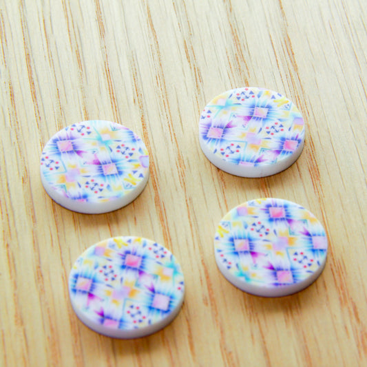 White Acrylic - 2cm - Circle - Studs - Boho - 46