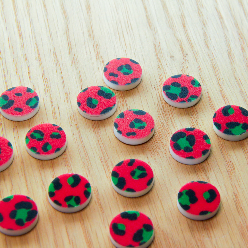 White Acrylic - 15mm Circle- Studs - Christmas - 49