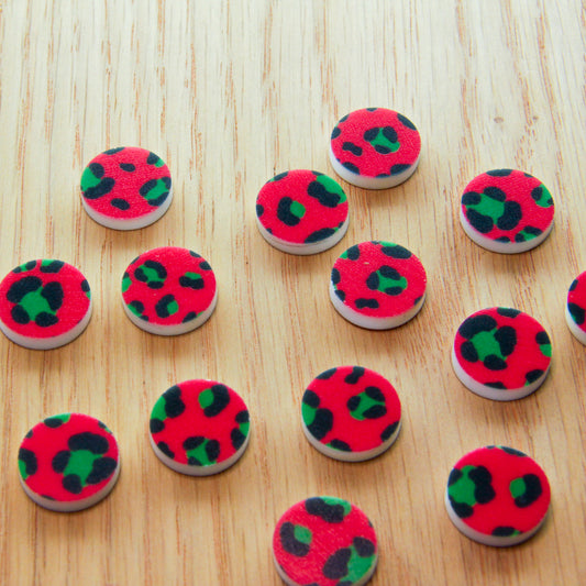 White Acrylic - 15mm Circle- Studs - Christmas - 49