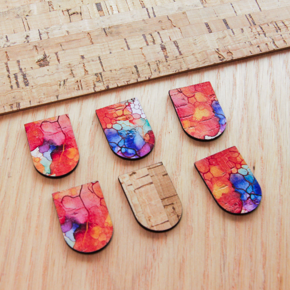 Cork - 30mm - Arch  - Alcohol Ink- 03