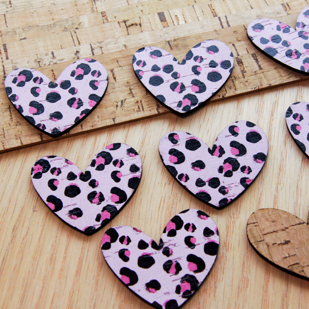 Cork - 40mm - Heart 2 - Leopard - 03