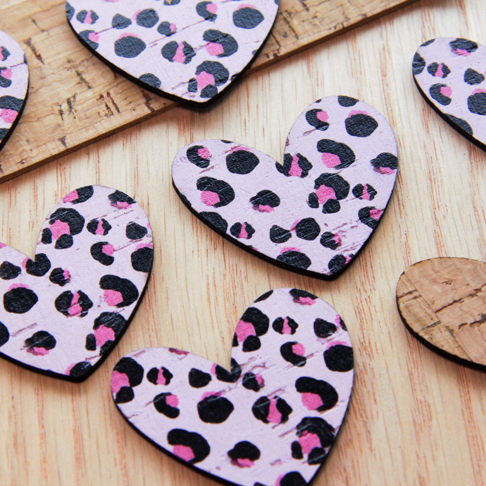 Cork - 40mm - Heart 2 - Leopard - 03