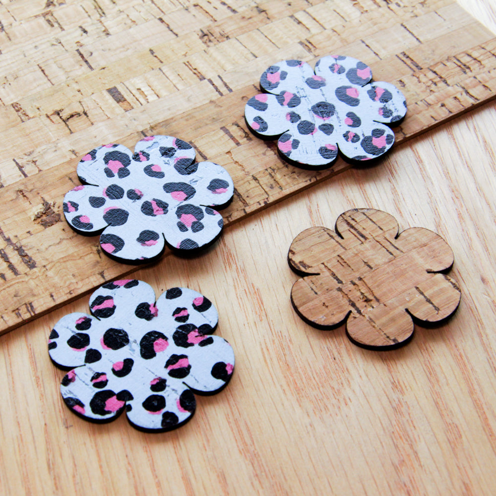 Cork - 40mm - Flower 2 - Leopard - 01