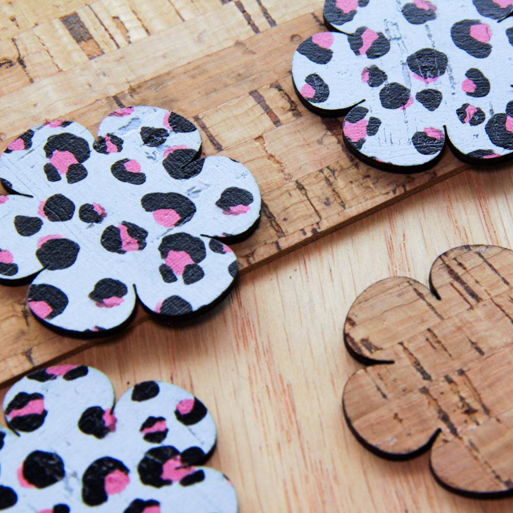 Cork - 40mm - Flower 2 - Leopard - 01