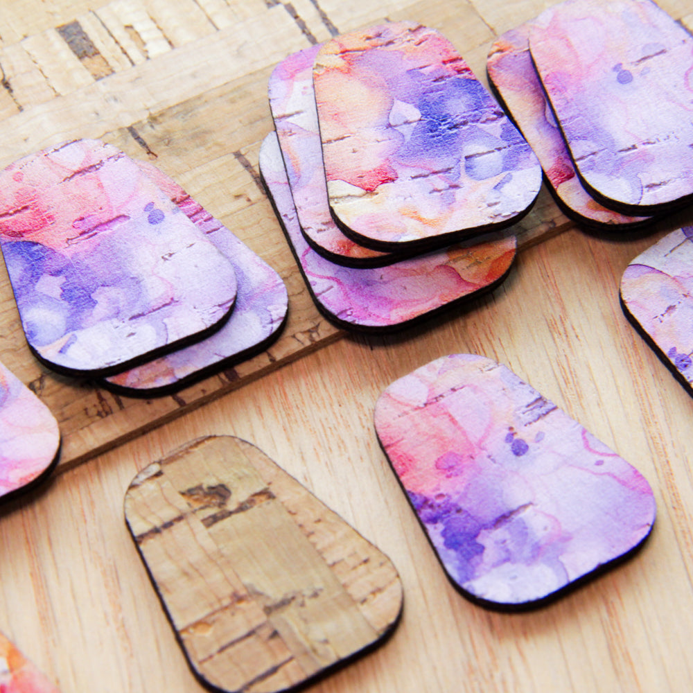Cork - 30mm - Bell - Alcohol Ink- 09