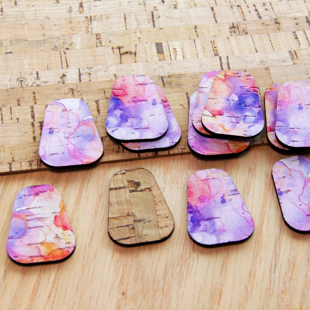 Cork - 30mm - Bell - Alcohol Ink- 09