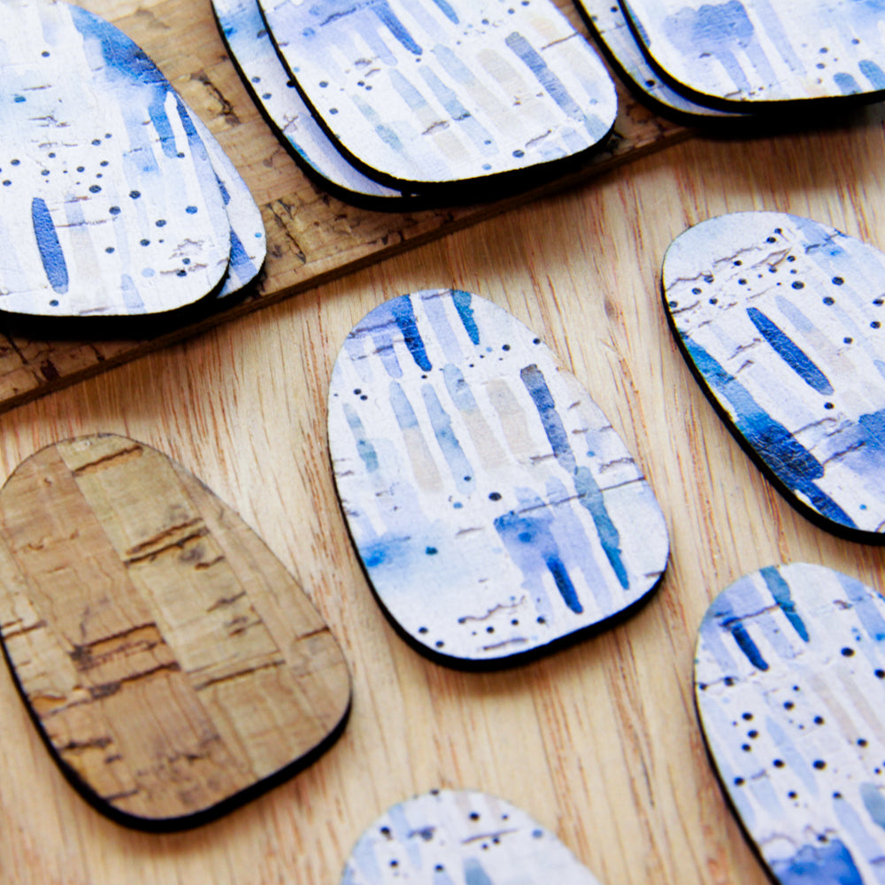 Cork - 40mm - Pebble 2  - Shibori - 17