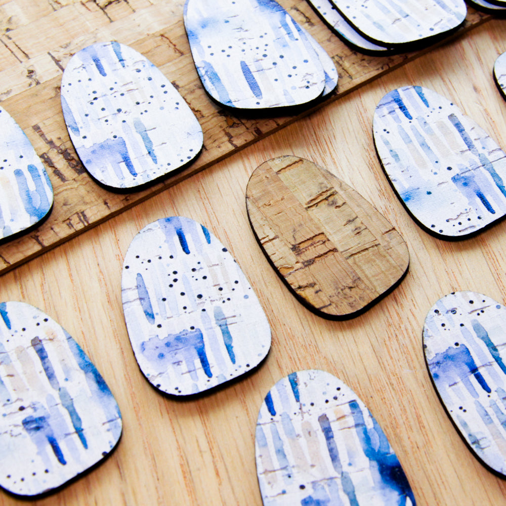 Cork - 40mm - Pebble 2  - Shibori - 17