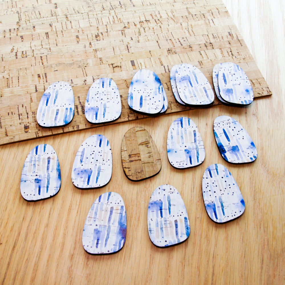 Cork - 40mm - Pebble 2  - Shibori - 17