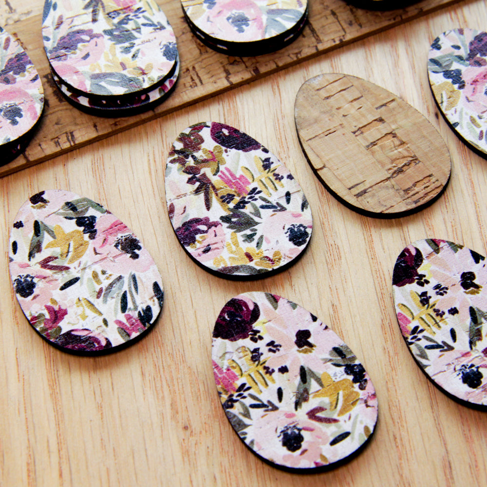 Cork - 40mm - Egg - Floral Garden - 56