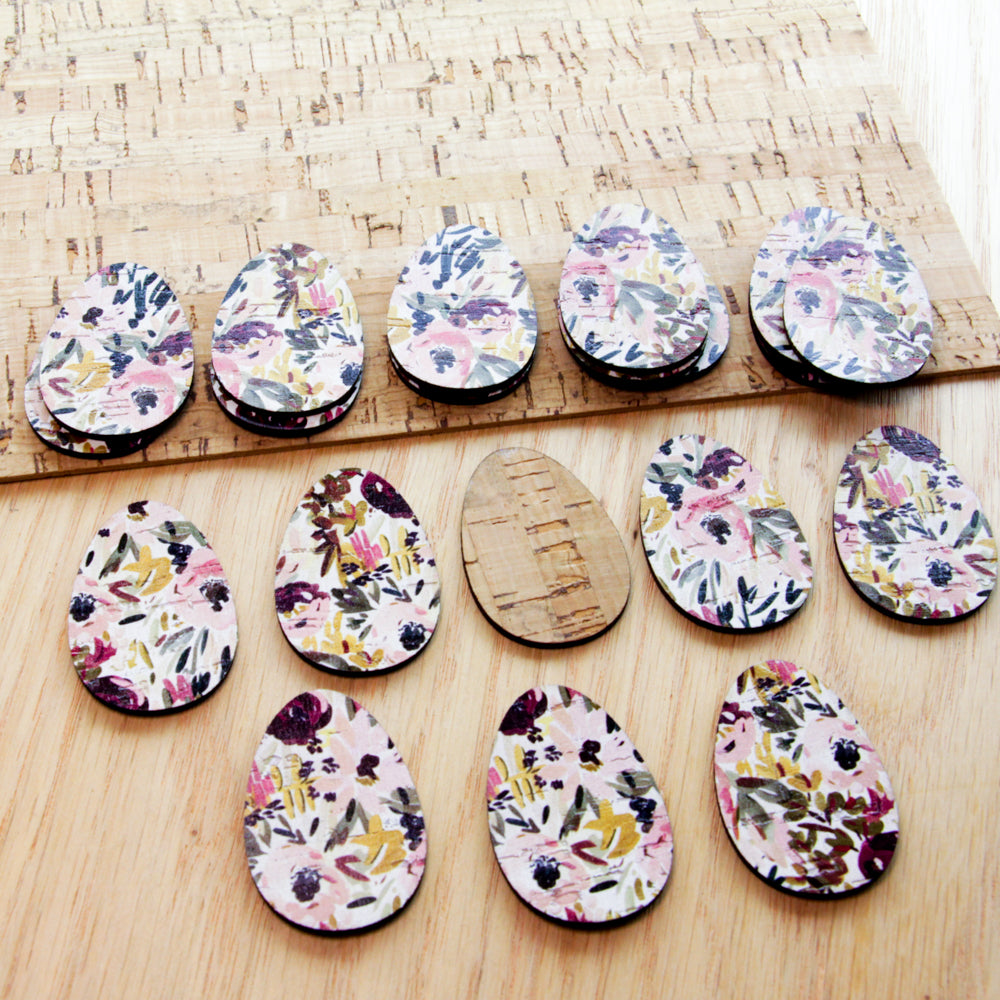 Cork - 40mm - Egg - Floral Garden - 56