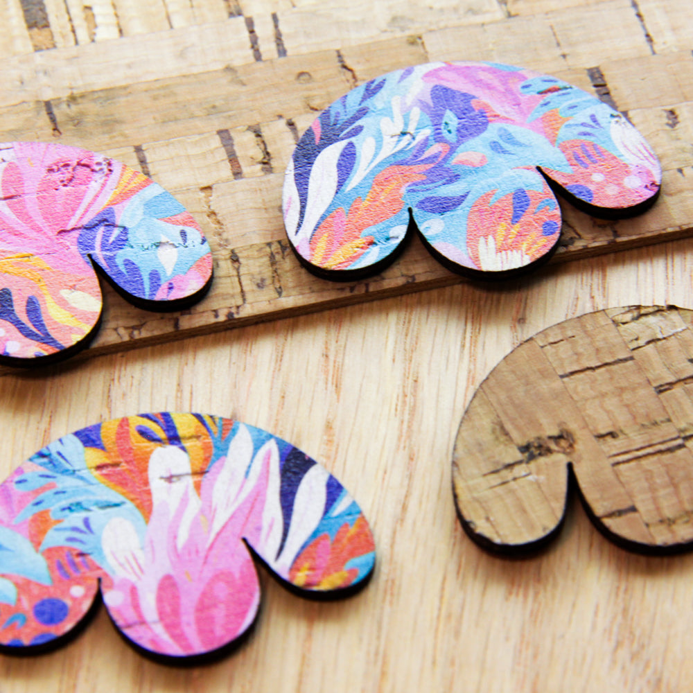 Cork - 40mm - Boho Flower 2 - Abstract Art - 02