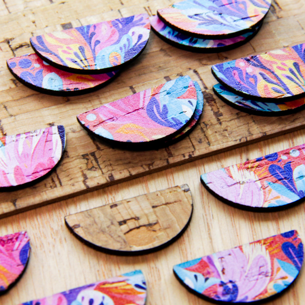 Cork - 30mm - Semi Circle - Abstract Art - 02