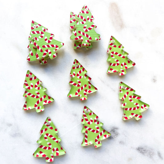 Clear Acrylic - 3cm Christmas Tree - 1 Hole - Christmas - 318
