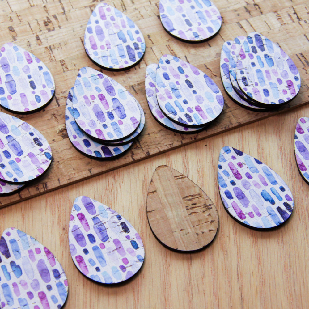 Cork - 40mm - Teardrop 2  - Watercolour - 29