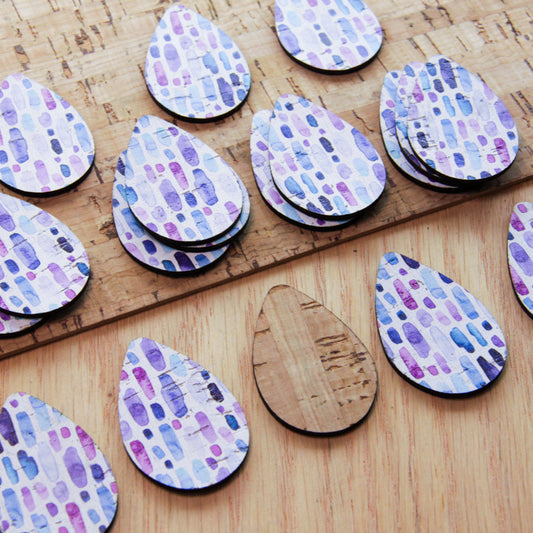 Cork - 40mm - Teardrop 2  - Watercolour - 29