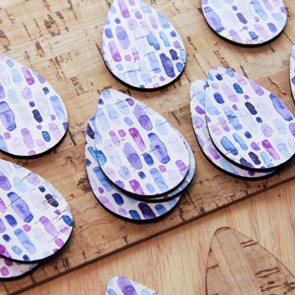 Cork - 40mm - Teardrop 2  - Watercolour - 29