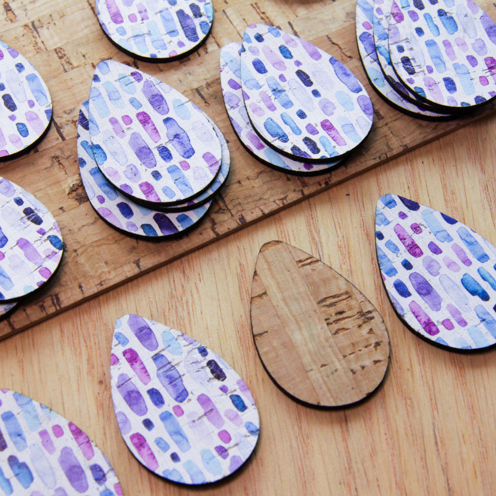 Cork - 40mm - Teardrop 2  - Watercolour - 29