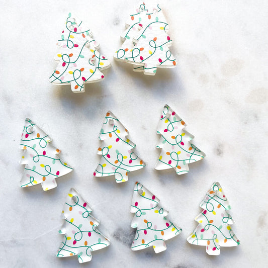 Clear Acrylic - 3cm Christmas Tree - 1 Hole -  Christmas - 51