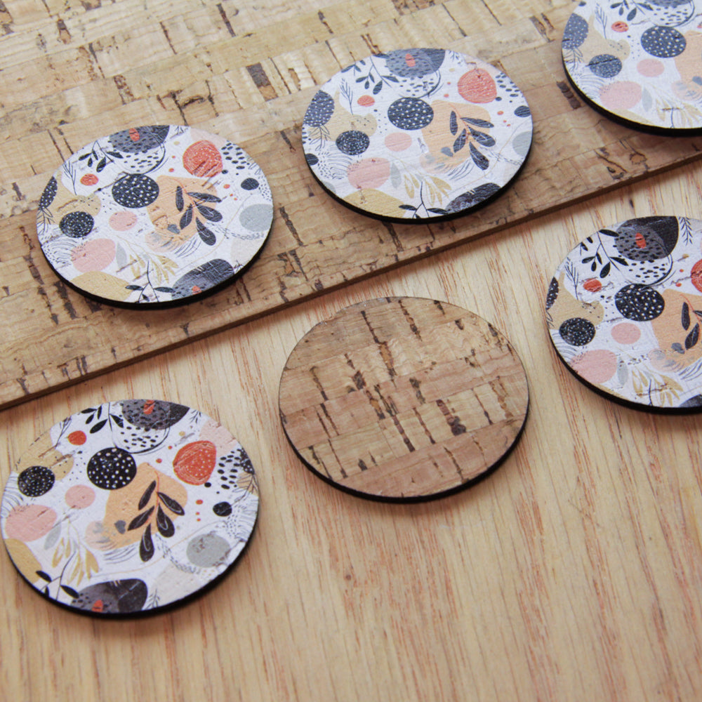 Cork - 40mm - Circle  - Boho - 08