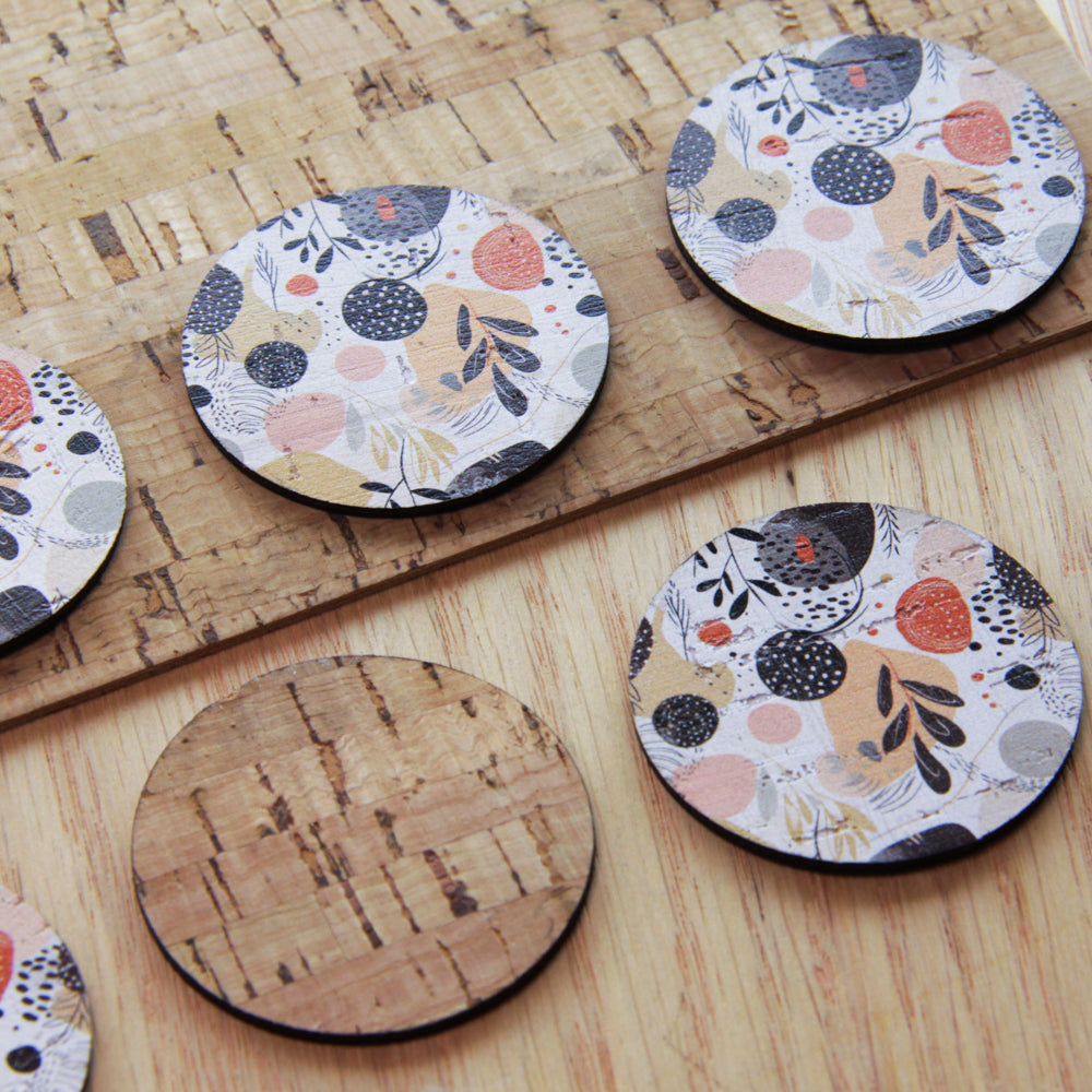Cork - 40mm - Circle  - Boho - 08