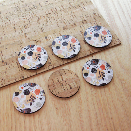 Cork - 40mm - Circle  - Boho - 08