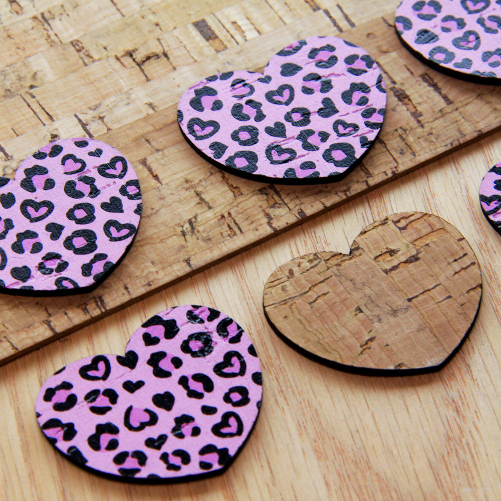Cork - 40mm - Heart - Heart Leopard - 01